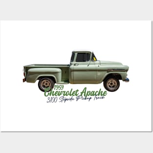 1959 Chevrolet Apache 3100 Stepside Pickup Truck Posters and Art